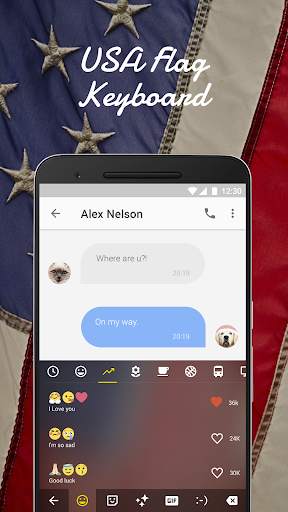 USA Flag Emoji Keyboard Theme for Whatsapp screenshot 3