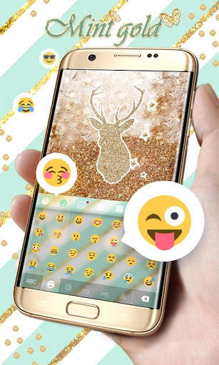Mint Gold GO Keyboard Theme screenshot 3