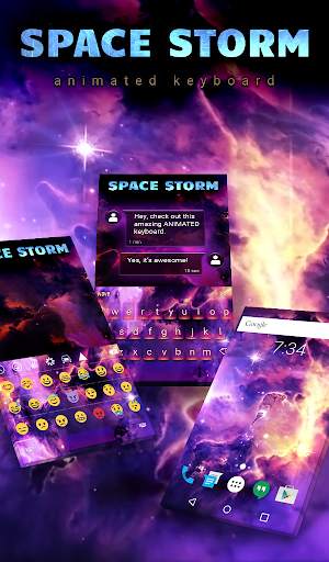 Space Storm Animated Keyboard   Live Wallpaper screenshot 1