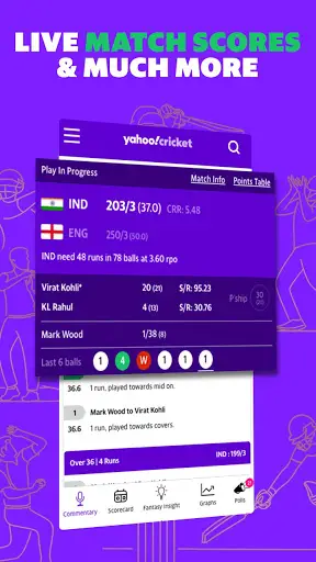 Yahoo Cricket App: Cricket Live Score, News & More screenshot 1