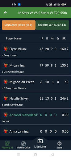 Cricscore 11 screenshot 3