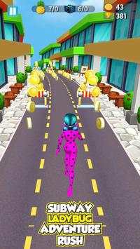 Subway Lady Bug Dash - Adventure Cat Noir Run скриншот 1