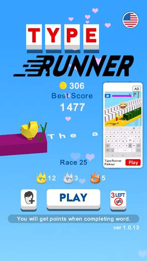 Type Runner - Fast Type Run screenshot 1