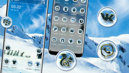 Ice Penguin Launcher Theme screenshot 1