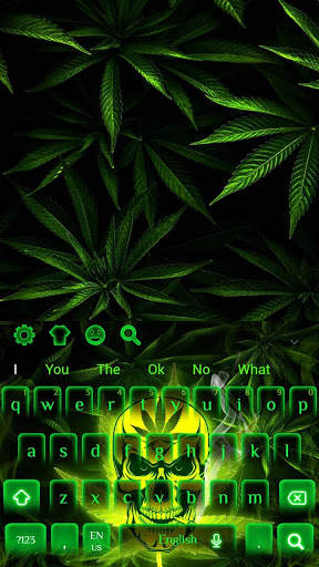 Weed Rasta Skull Smoke Keyboard screenshot 7