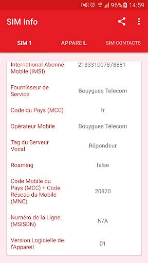 Carte SIM Info screenshot 2