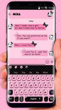 SMS Pink Bowknot Keyboard Theme screenshot 1