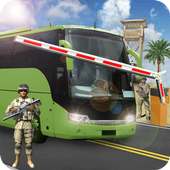 Tentara bus mendaki bukit berkendara logo