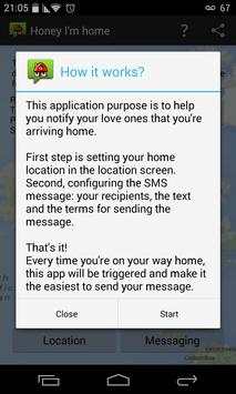 Honey I'm Home! - location SMS screenshot 2