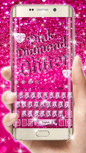 Princess SMS Pink Diamond Keyboard screenshot 1