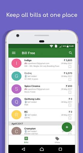 Bill Free - Bill wallet and spends tracker 1 تصوير الشاشة