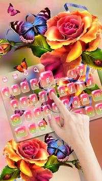 Colorful Bright Rose Butterfly Keyboard 1 تصوير الشاشة