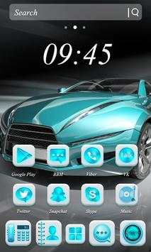 Blue Speeding Car Theme 1 تصوير الشاشة