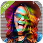 glitter camera sparkle photo editor: rainbow light icon