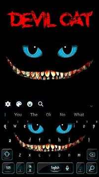 Black Devil Cat Smile Keyboard Theme screenshot 1