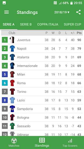 Live Scores for Serie A 2020/2021 screenshot 4