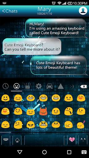 Neon Clock Emoji Keyboard Skin screenshot 2