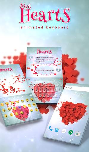 1001 Hearts Animated Keyboard   Live Wallpaper скриншот 1