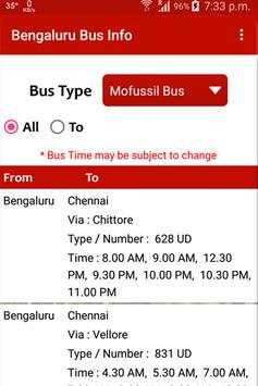 Bangalore Bus Info screenshot 1