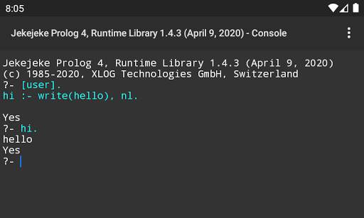 Jekejeke Prolog Runtime screenshot 1