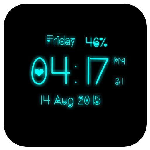 ikon Love Digital Clock Live Wallpaper