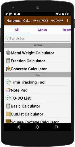 Handyman Calculator screenshot 1