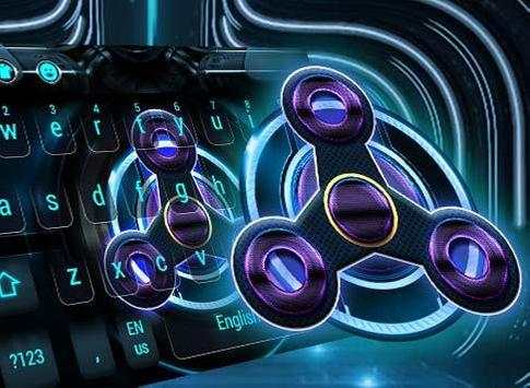 Neon fidget spinner 3D tech keyboard screenshot 4