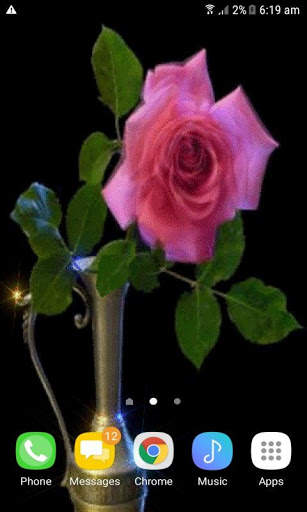 Pink Rose Pot Live Wallpaper screenshot 3