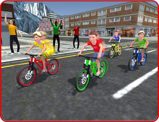 Kids Bicycle Rider Street Race скриншот 12