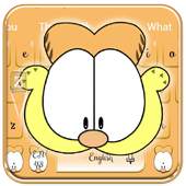 Lazy Orange Cat Keyboard Theme 10001001