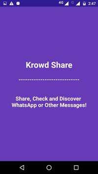Krowd Share - WhatsApp, Messenger, WeChat, Hike .. screenshot 1