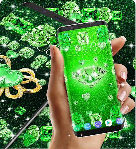 Green diamond shiny wallpapers screenshot 6