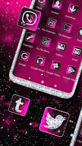 Black Pink Glitter Launcher Themes screenshot 4