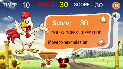 Invaders Chicken Eggs: Egg Catcher free game screenshot 2
