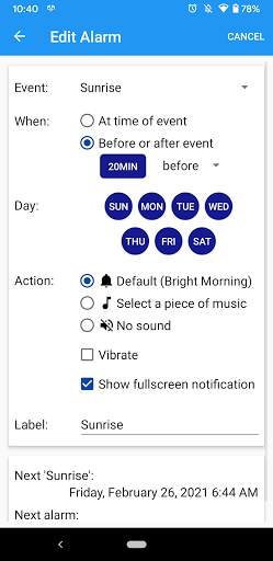 Sun Alarm 2 تصوير الشاشة