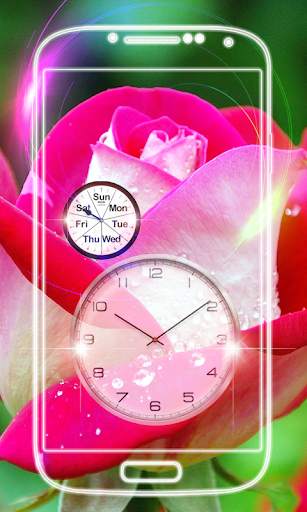 Rose Clock Live Wallpaper screenshot 1