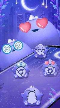 Blue Cute Monster Launcher Theme screenshot 2