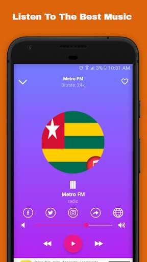 Togo Music: Togo Radio Stations Online, Free screenshot 2