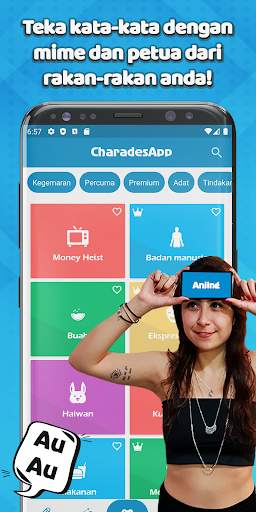 CharadesApp - Ponsel di dahi! (Permainan menebak) screenshot 1