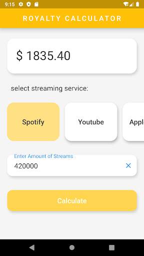 Song Royalty Calculator screenshot 3
