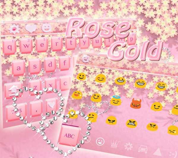 Rose Gold Diamond Keyboard screenshot 2