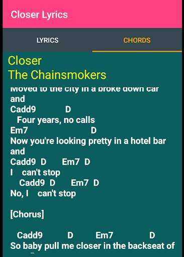 Closer Lyrics screenshot 3