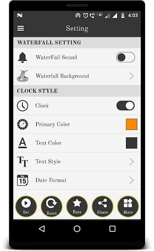 Waterfall live wallpaper with analog clock screenshot 4