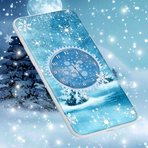 Winter Snow Clock Wallpaper أيقونة