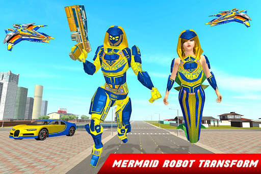 Mermaid Transform Robot: Air Jet Robot Games screenshot 15