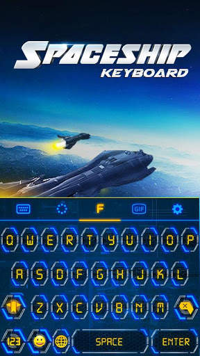 Neon Spaceship Keyboard Theme screenshot 1
