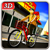 Bicycle Pizza Delivery Boy Sim icon