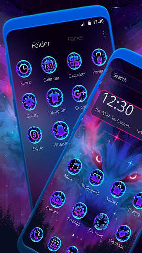 Aurora Space Wolf Eyes Theme screenshot 3