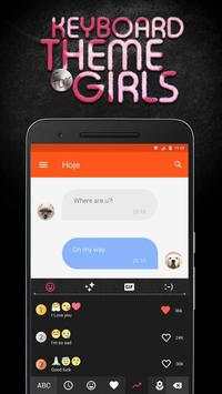 Pink Black Emoji Keyboard Theme for Girls screenshot 3