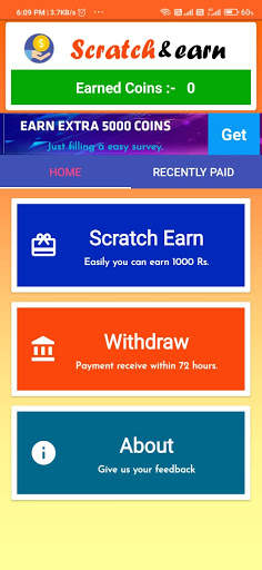 $cratch & Earn : Free Scratch And earn paytm cash screenshot 2